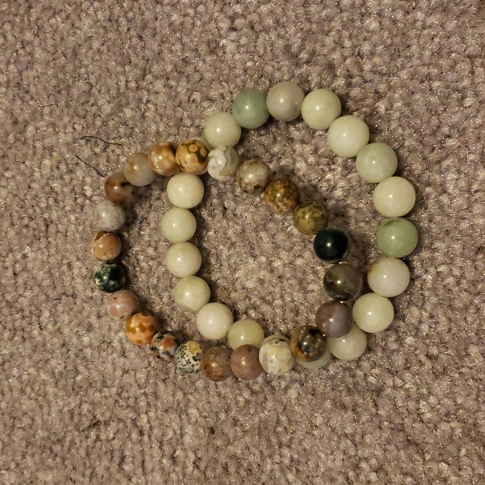 Jade and stone bracelets